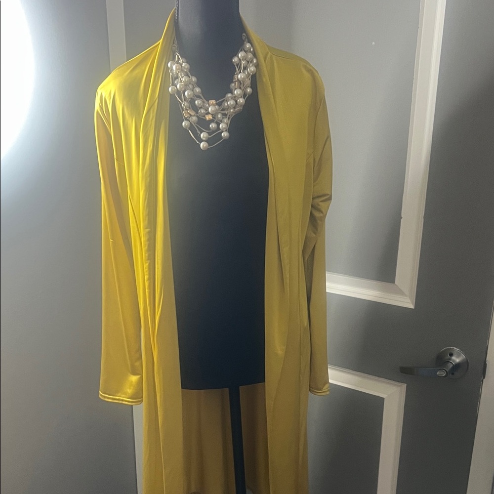 Boohoo Yellow Open Front Cardigan